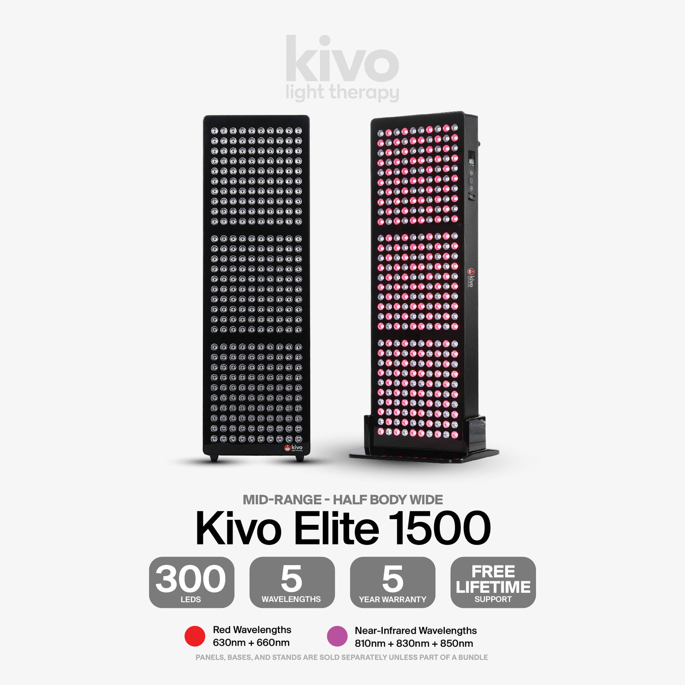 The mid-range best in class wide half-body sized red light therapy panel