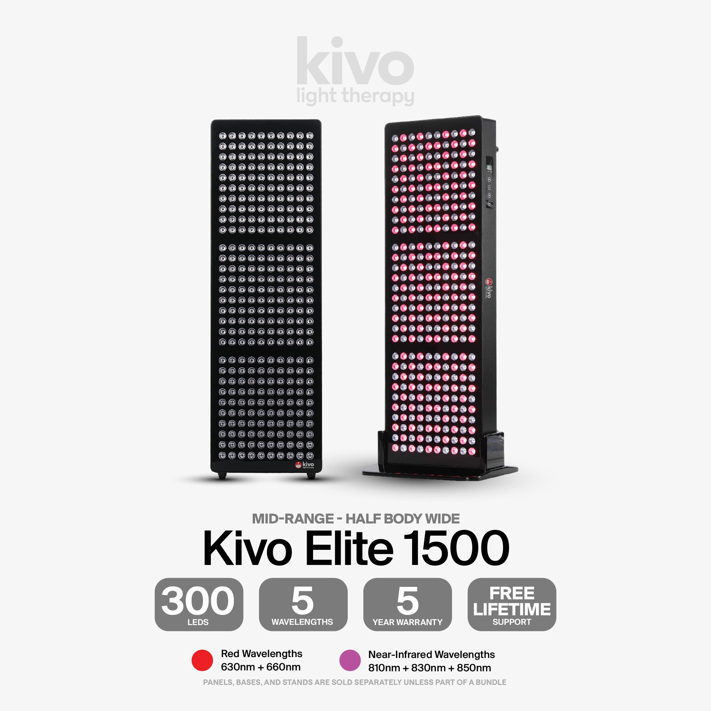 The mid-range best in class wide half-body sized red light therapy panel