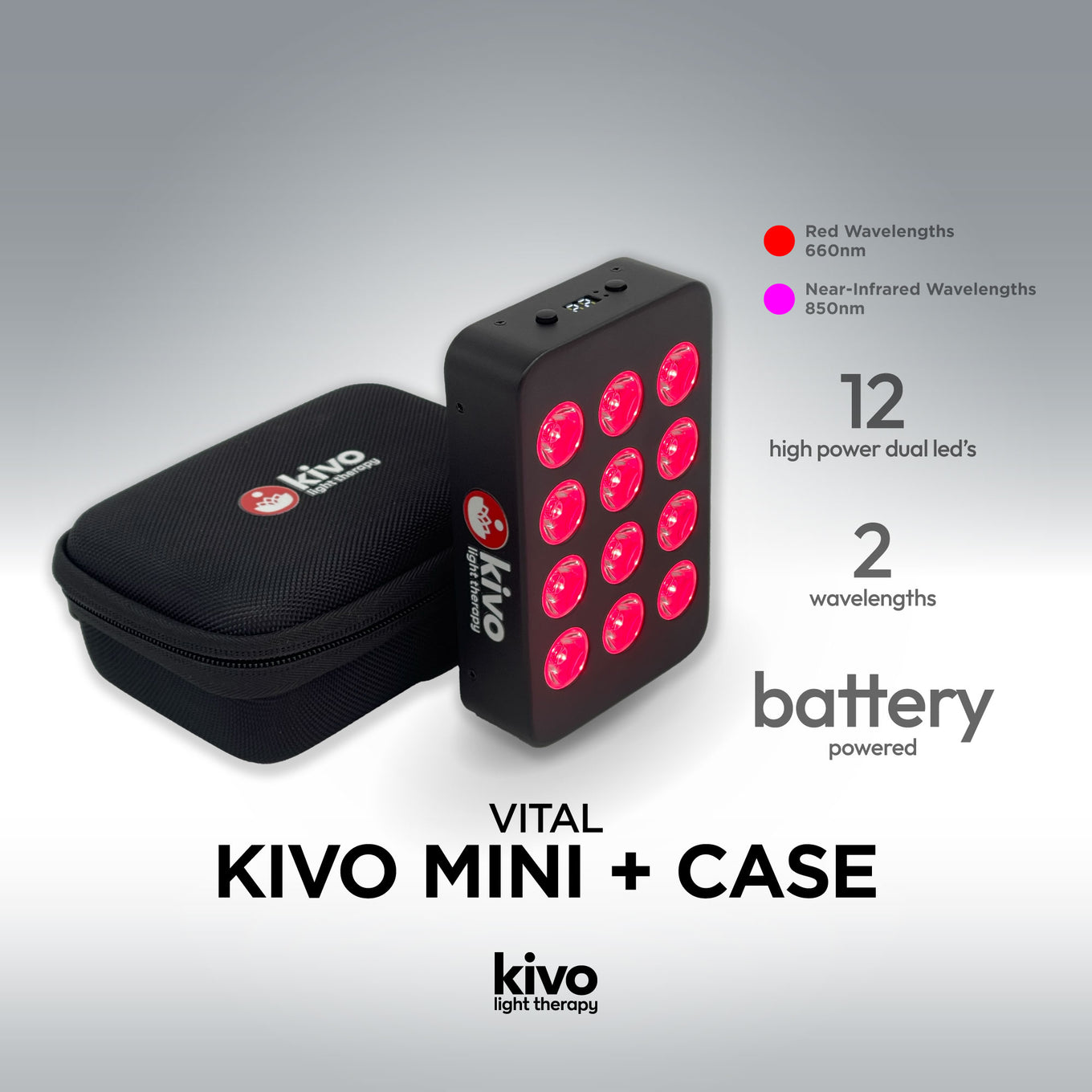 Kivo Small Mini Red Light Battery Panel