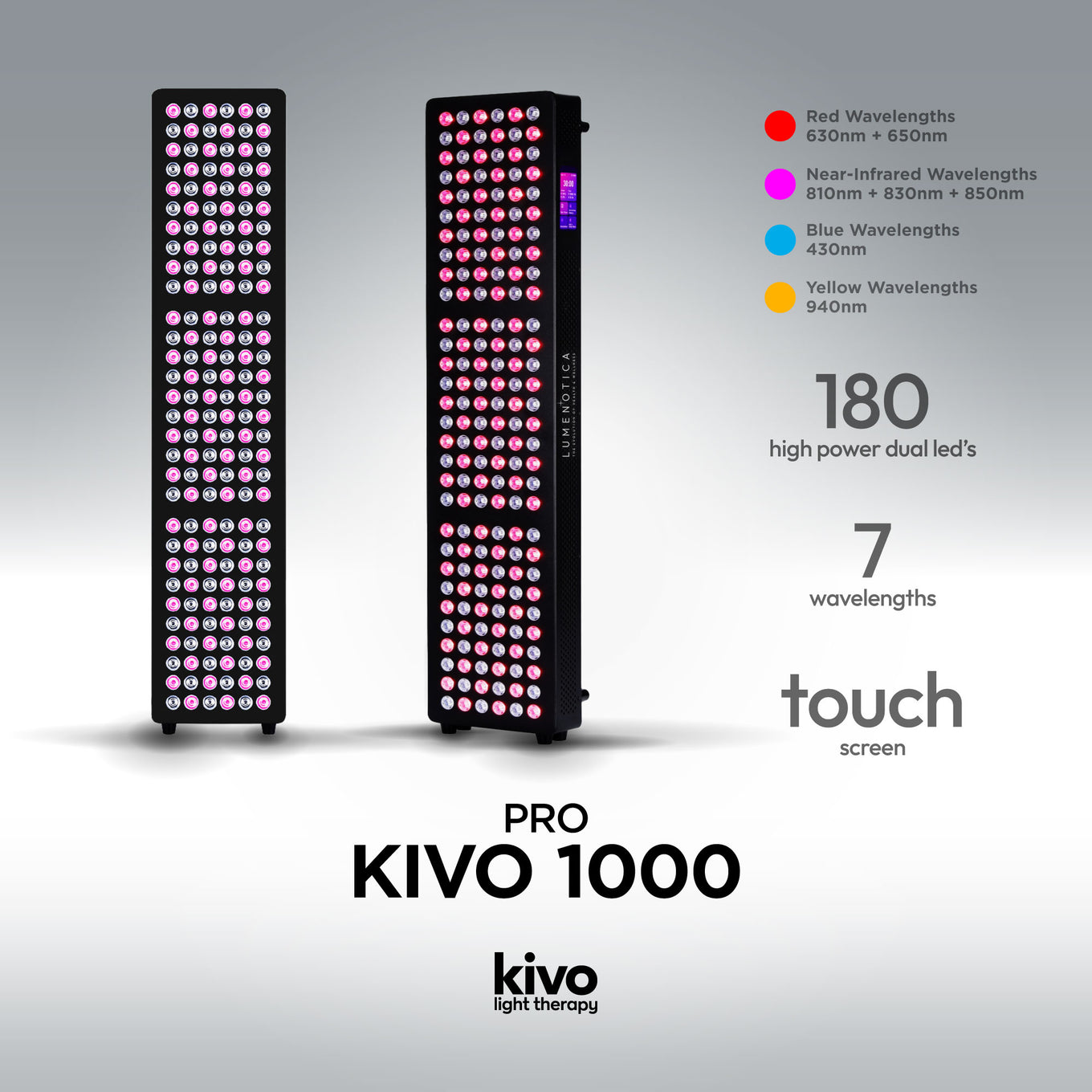 Kivo Pro 1000: Pro Medium Full Body Red Light Therapy Panel