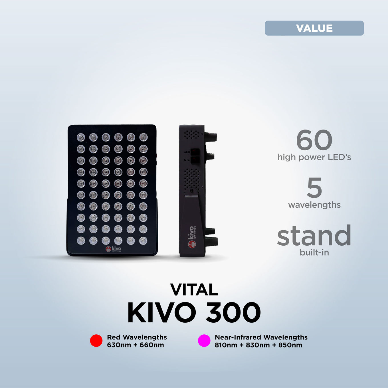 Kivo Vital 300 Small Red Light with Stand