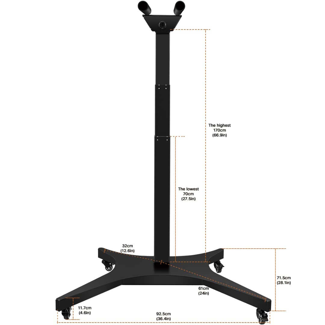 Kivo Stands: Horizontal / Vertical Mobile Stands for Red Light Panels