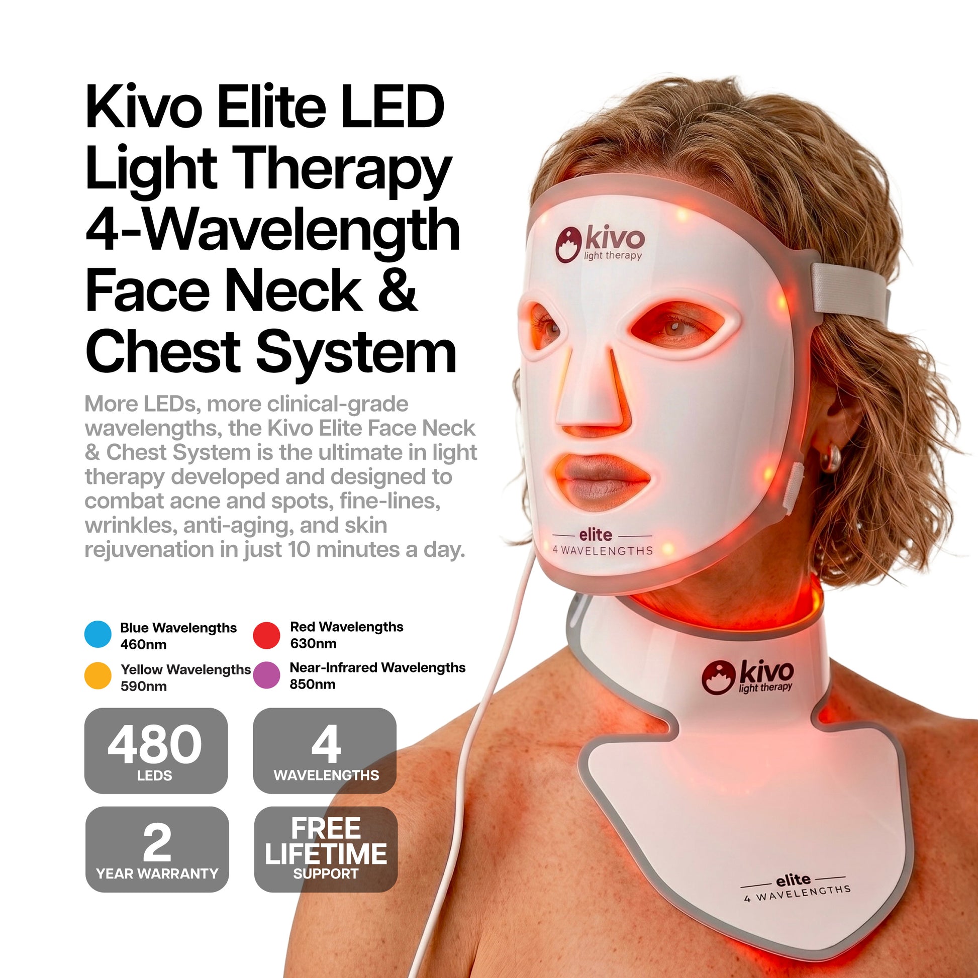 what is the best led face mask for acne and spots and anti-aging - the kivo led light therapy face mask