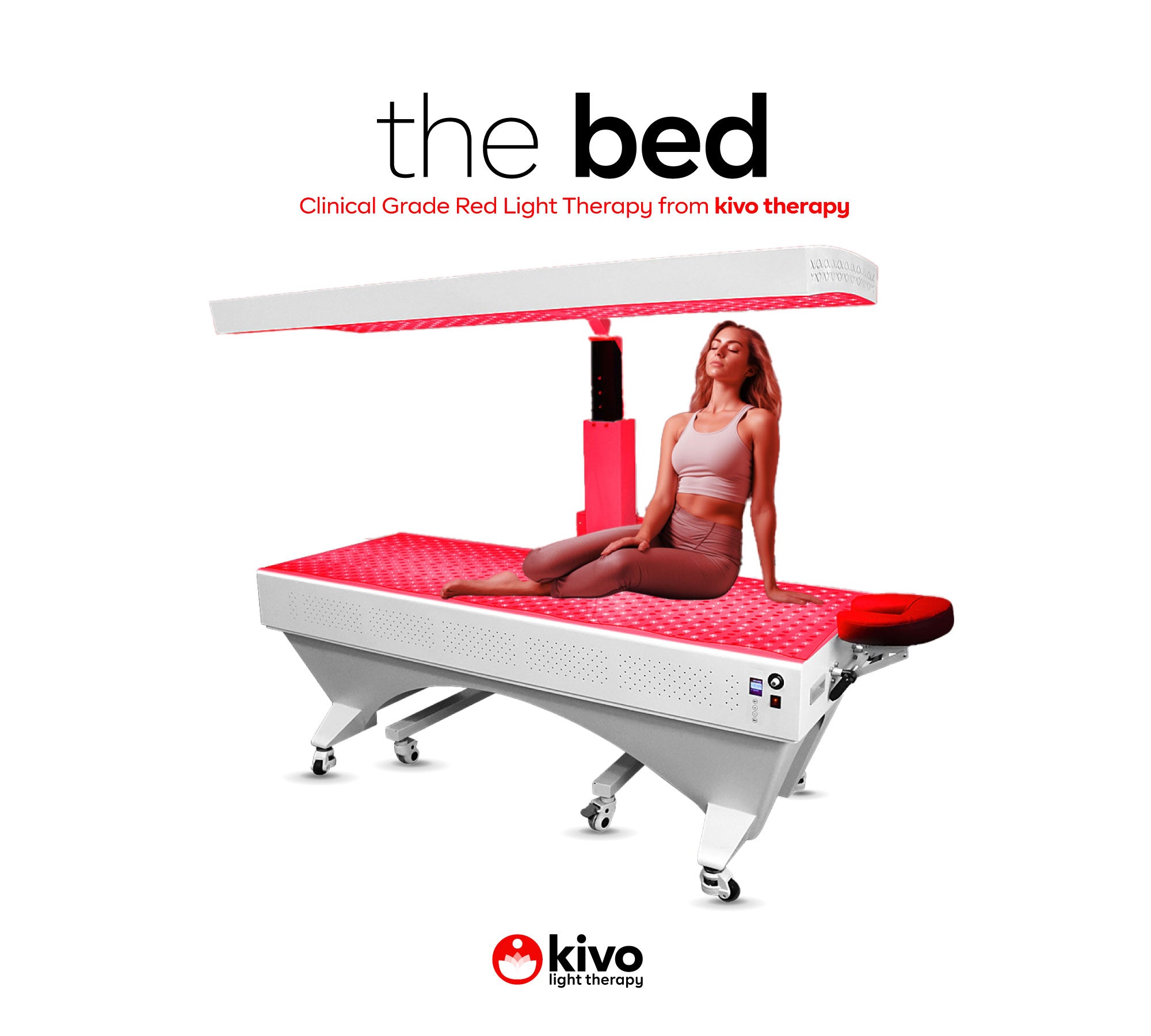 Kivo Bed: Red Light Therapy front & back bed