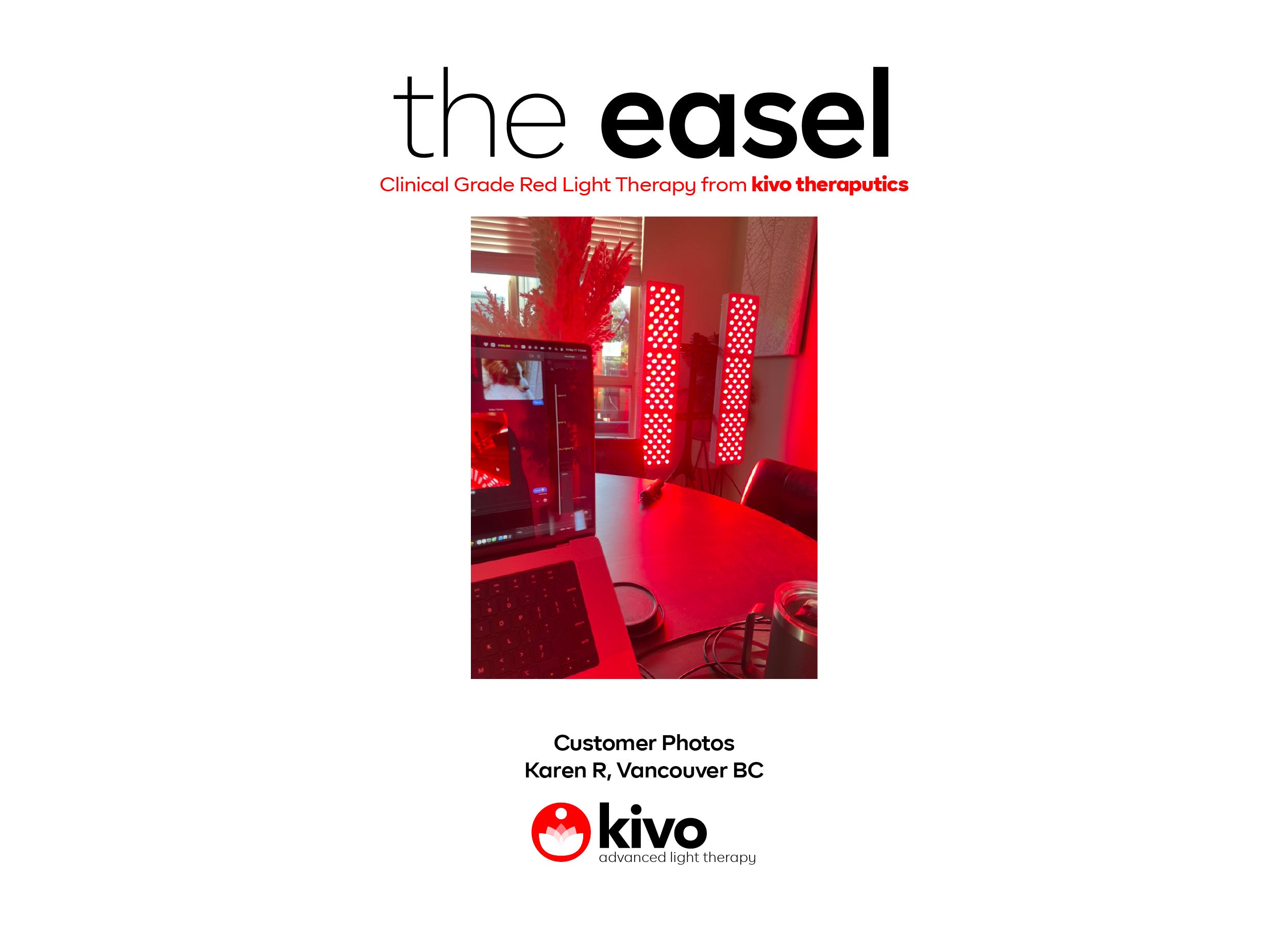 Kivo Easel: Red Light Stand