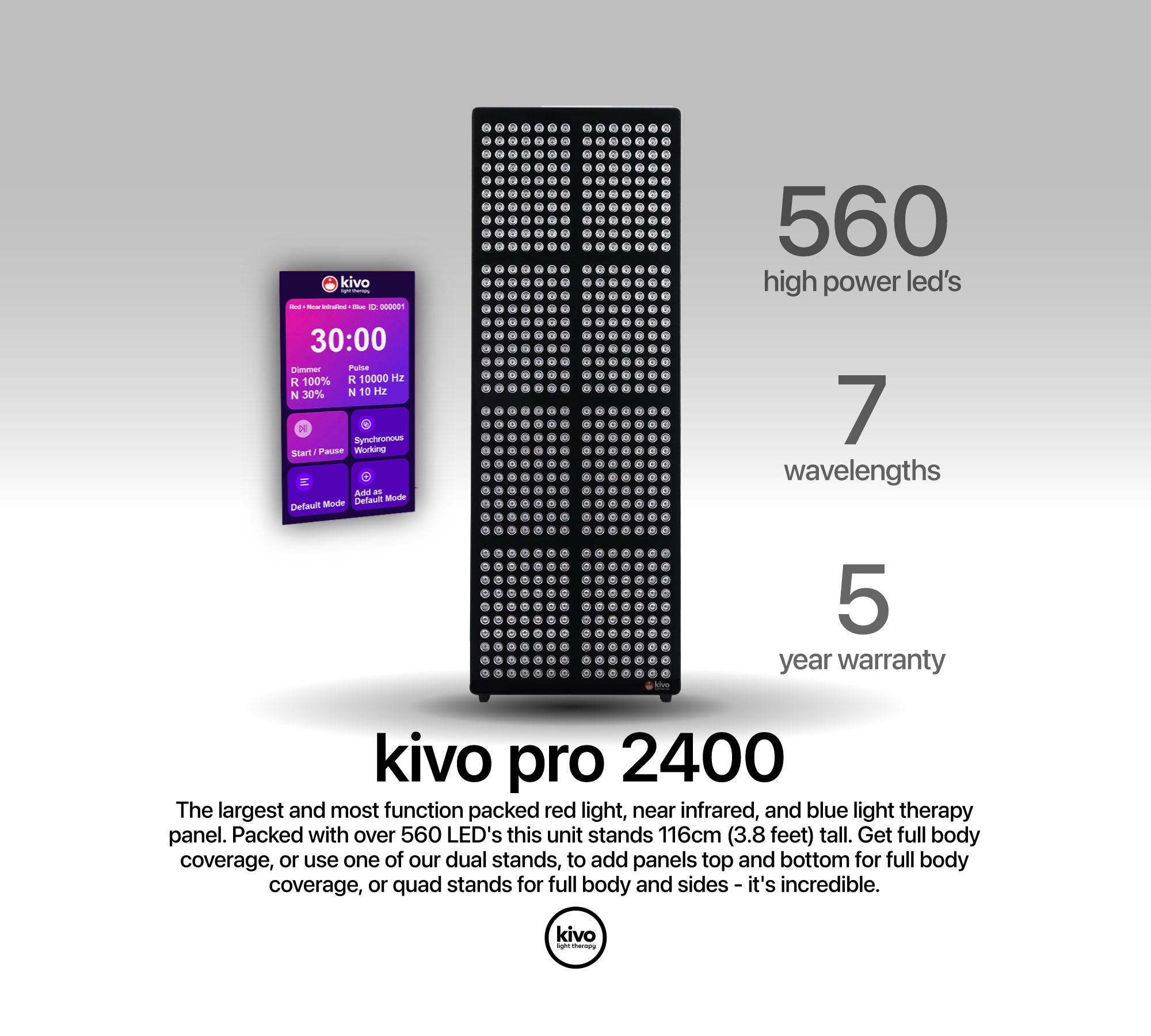 Kivo Pro 2400 Red Light Panel