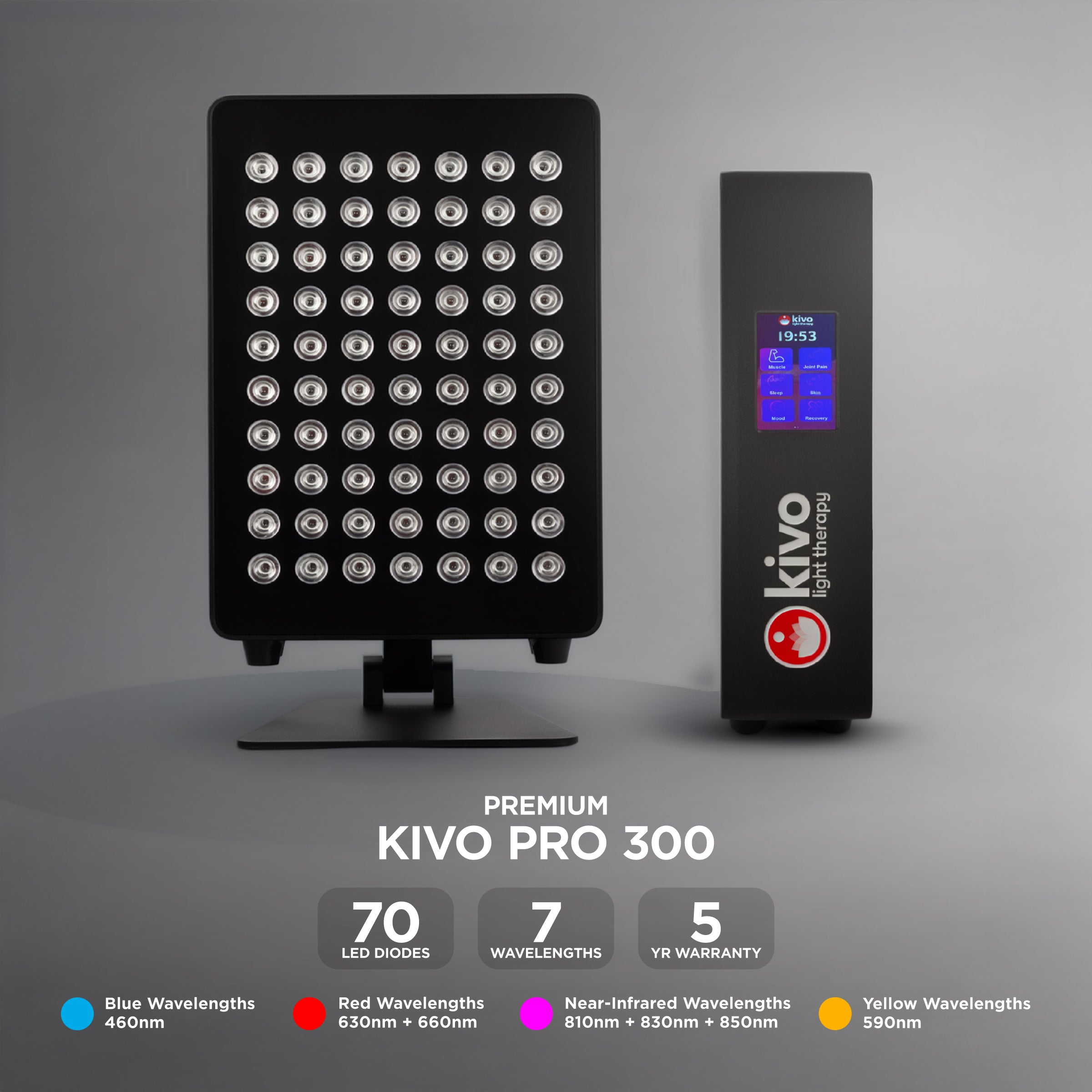 Kivo Pro 300 with Yellow, Blue, Red, Near Infrared LED's