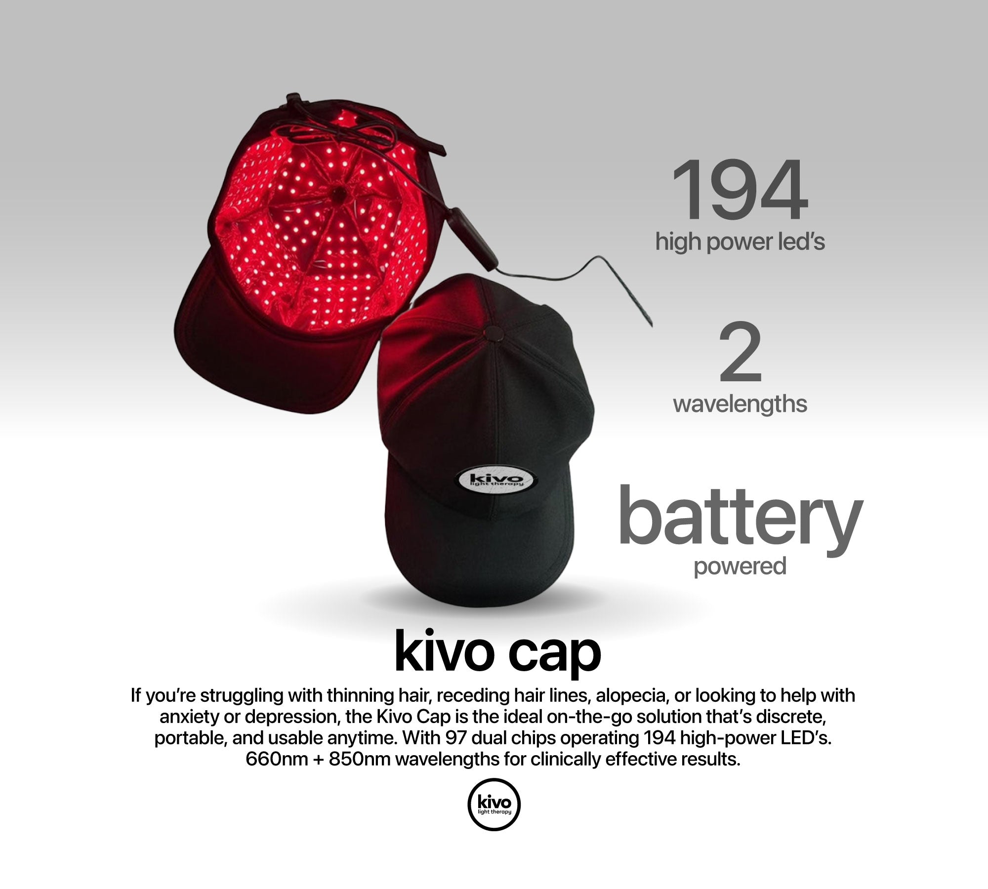 kivo red light therapy cap for baldness and hair and scalp issues