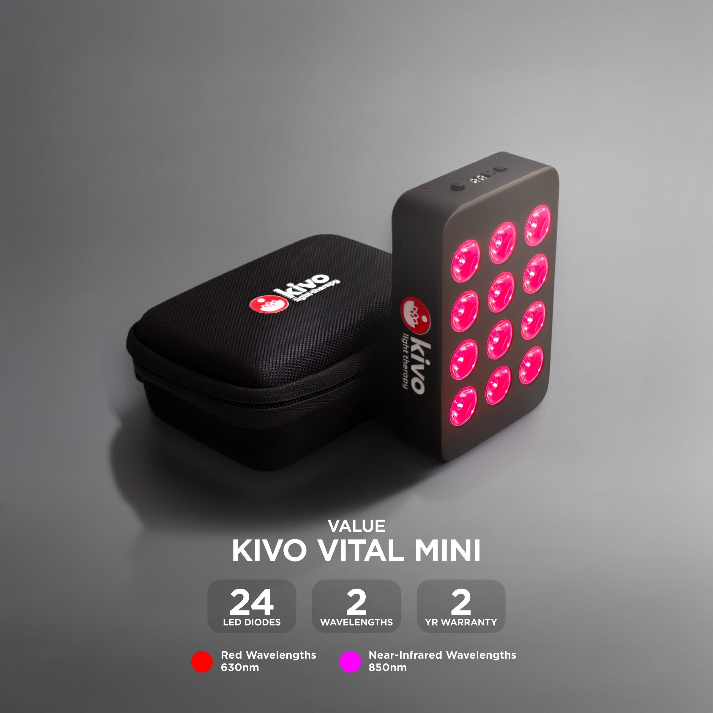 Kivo Small Mini Red Light Battery Panel