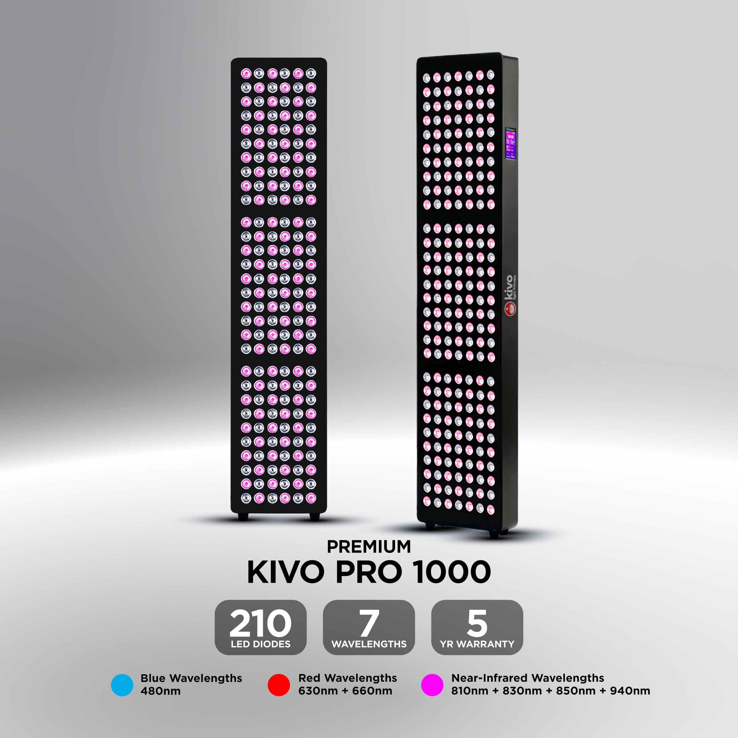 Kivo Pro 1000: Pro Medium Full Body Red Light Therapy Panel