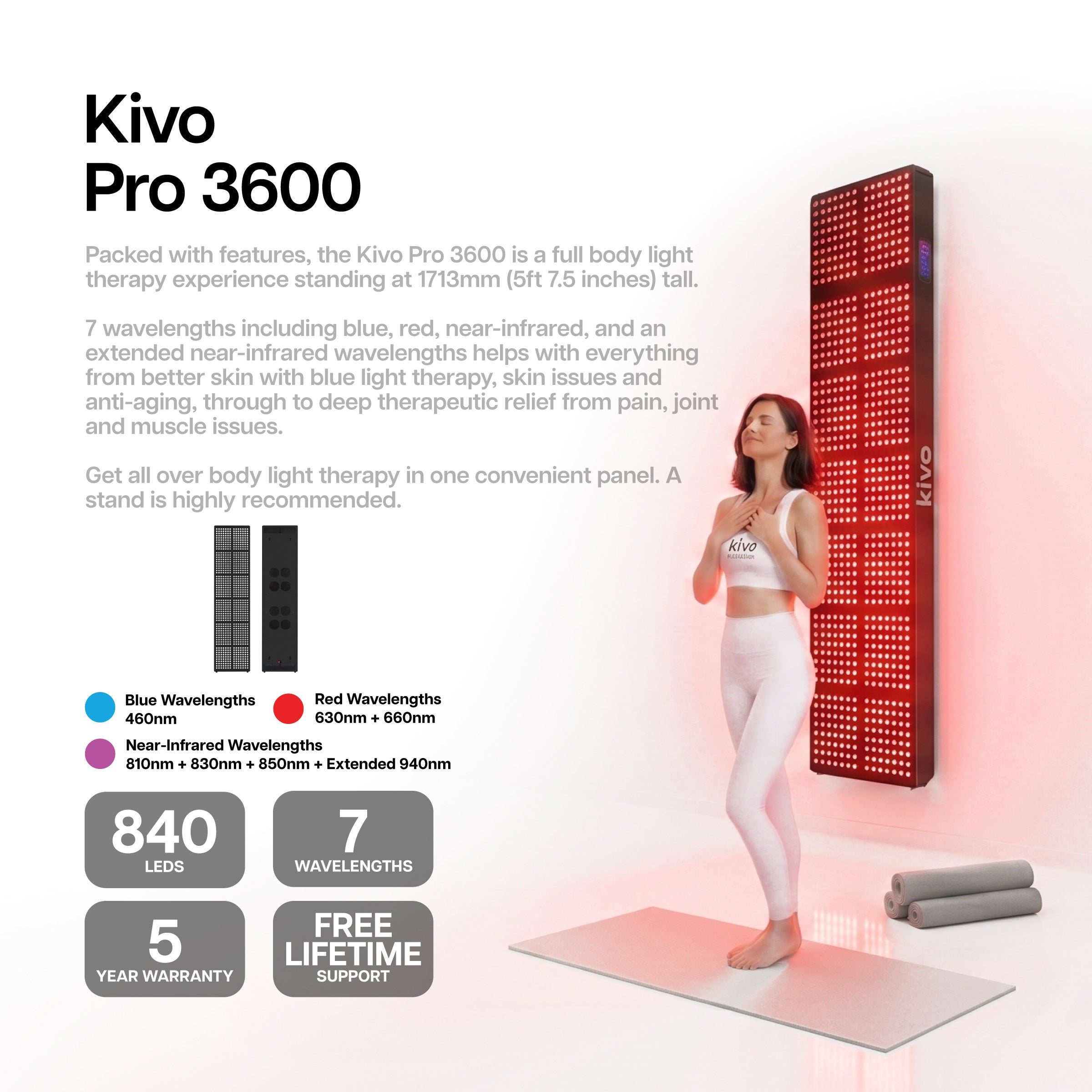Kivo Pro 3600: Premium XX-Large Red Light Therapy Panel