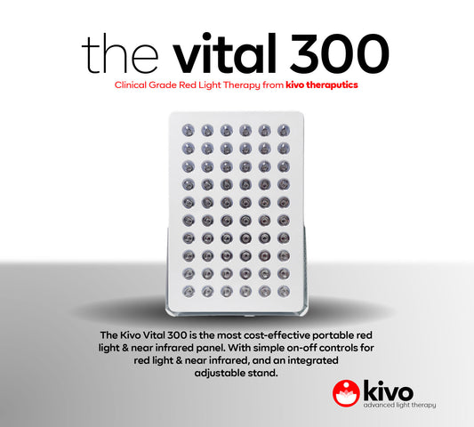 Small portable red light machine & panel, the Kivo Vital 300 red light therapy with Near Infrared
