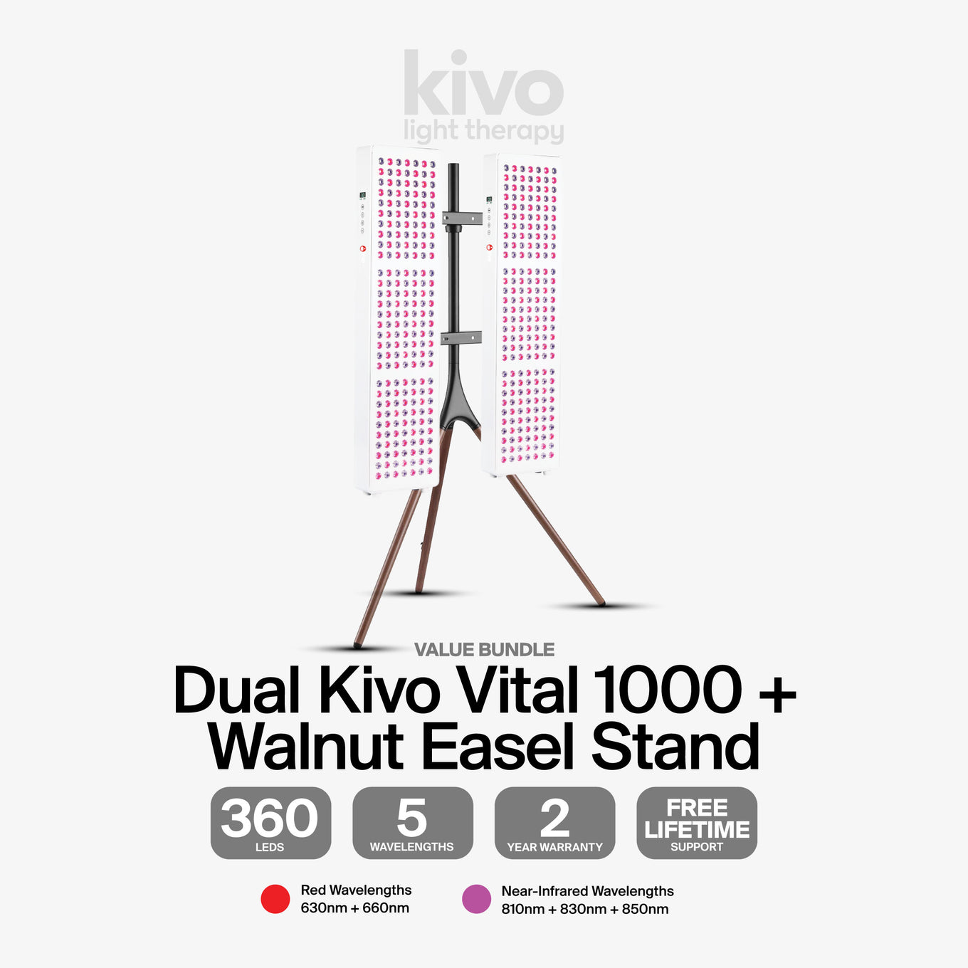 Dual Red Light Panel 1/2 Body Slim Easel Stand