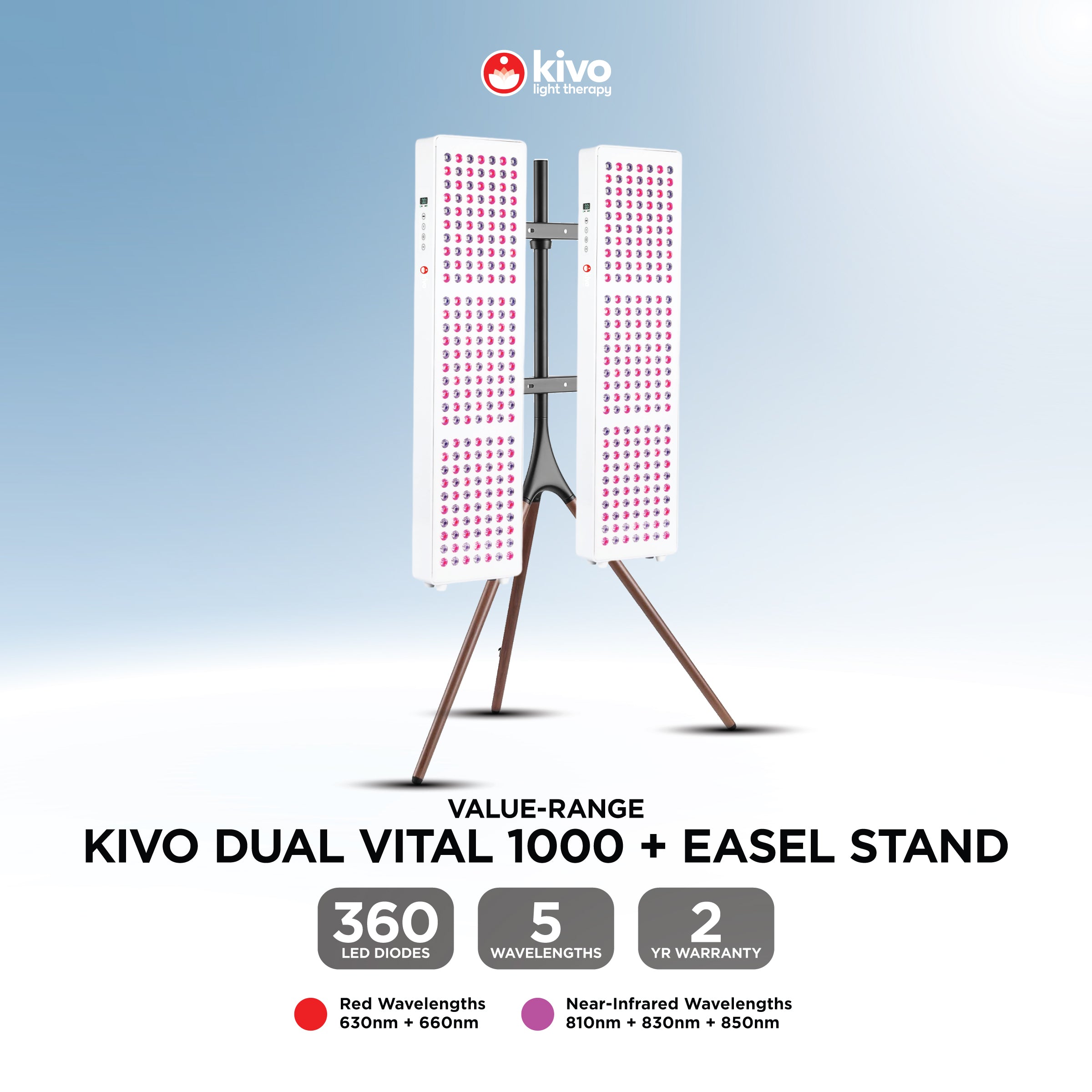Kivo Vital 1000 Bundle: 2 x Vital 1000 & Easel Stand