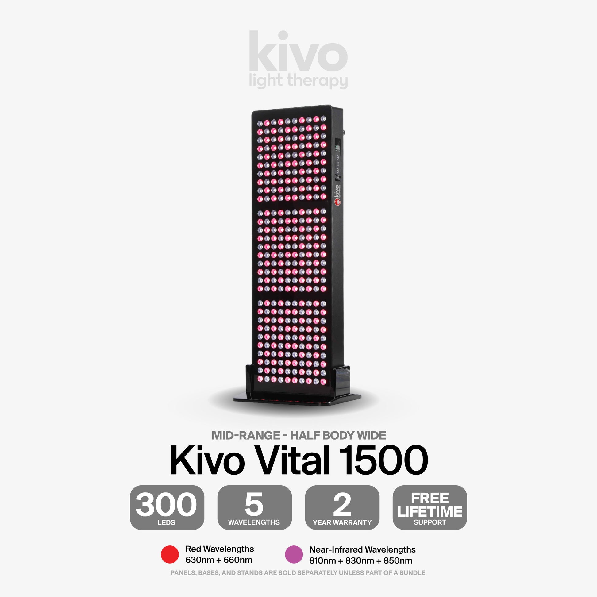 The Kivo Vital red and near infrared panel, best wide panel for body